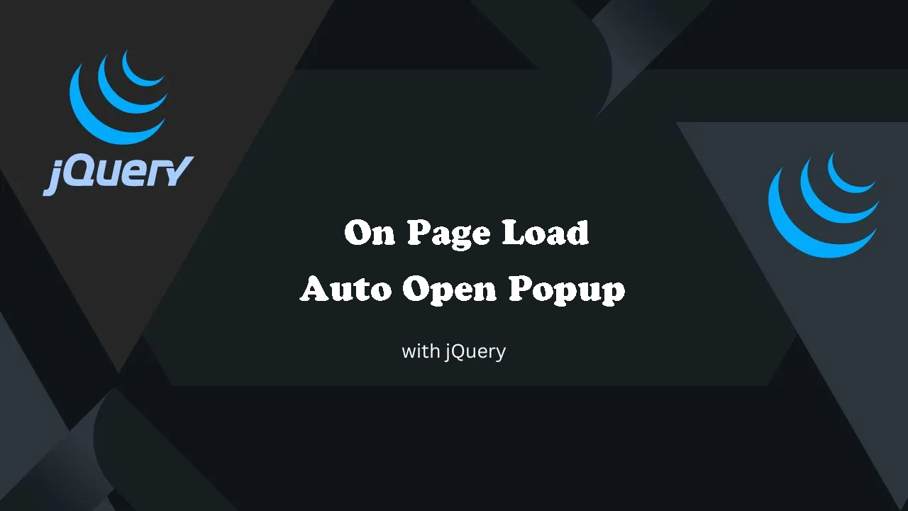 On Page Load Auto Open Popup