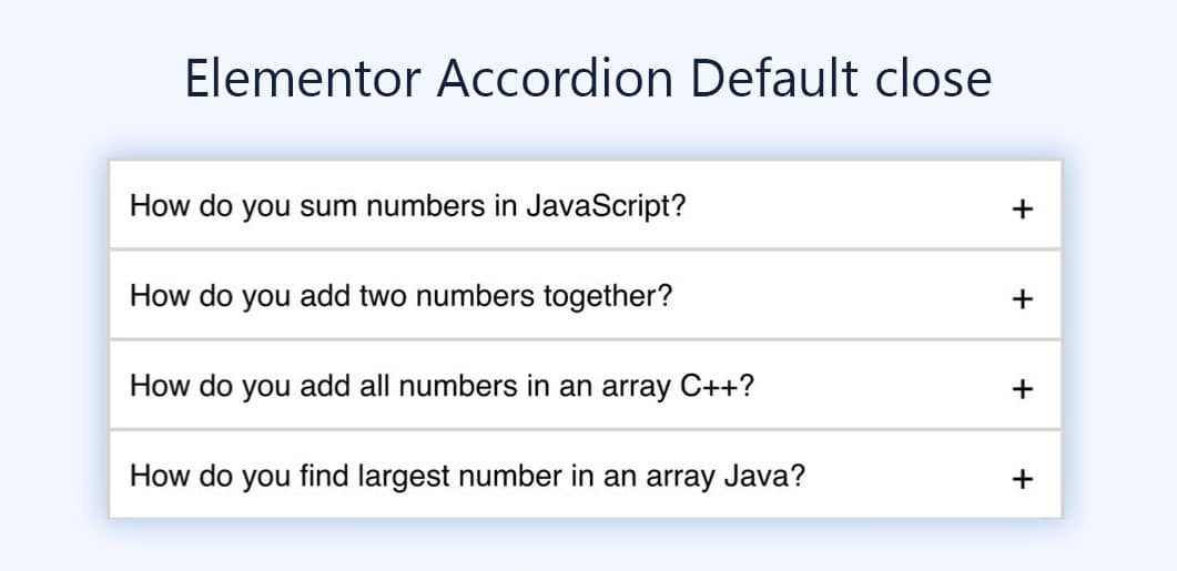 How to Close Elementor Accordion